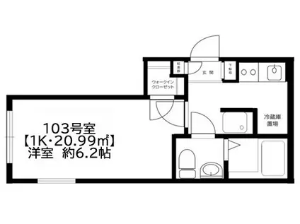 トライム横浜生麦(1K/1階)の間取り写真