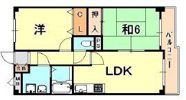 メゾン打出(2LDK/4階)の間取り写真