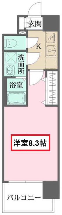 リヴェント玉造(1K/5階)の間取り写真
