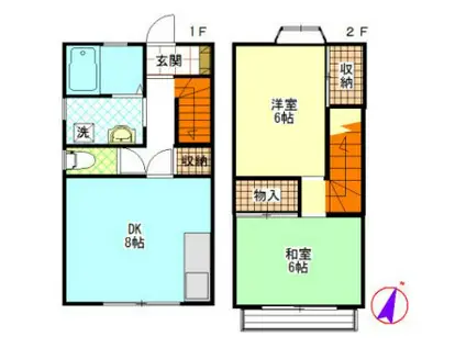 ハイム桜花(2DK/1階)の間取り写真