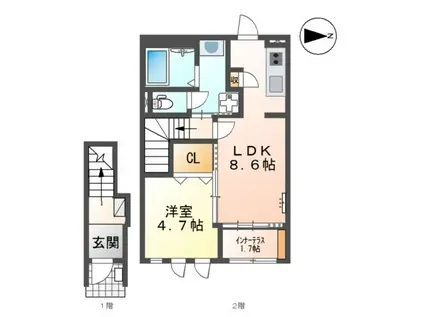 エミネンス(1SLDK/2階)の間取り写真