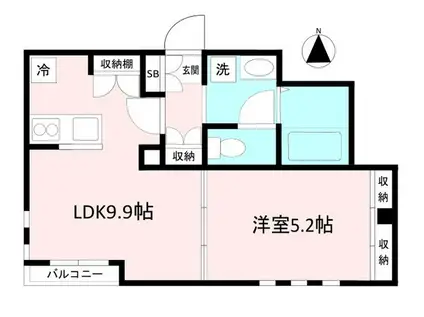 ラ・プルミエール(1LDK/1階)の間取り写真