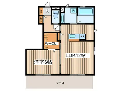 シンフォニーA(1LDK/1階)の間取り写真