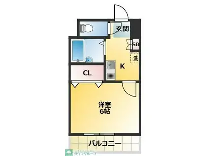 リムジエールピエス足立(1K/1階)の間取り写真