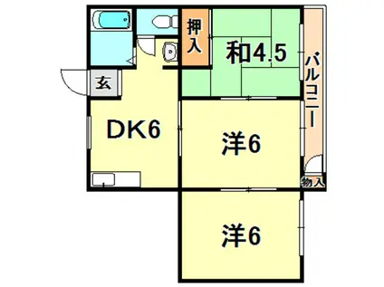 南マンション(3DK/3階)の間取り写真
