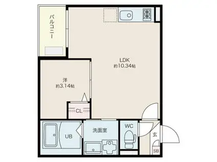 JACK MEIJIHOMMACHIII(1LDK/1階)の間取り写真