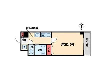 プレミアム本町(1K/3階)の間取り写真