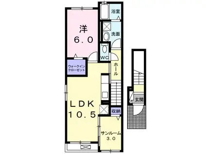 ガーデンスクエアII(1LDK/2階)の間取り写真