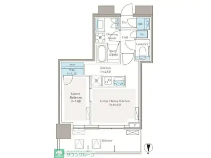 パークシティ中野ザタワー ブリーズ(1LDK/10階)の間取り写真