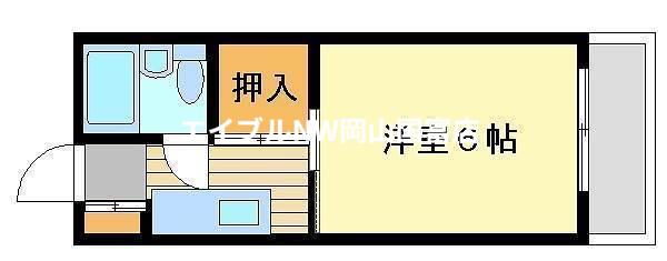 コーポ難波(1K/1階)の間取り写真
