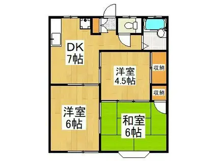 リバティハイツ(3LDK/1階)の間取り写真