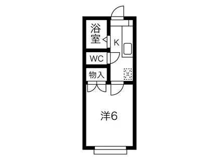 サマックスタカサゴ(1K/1階)の間取り写真