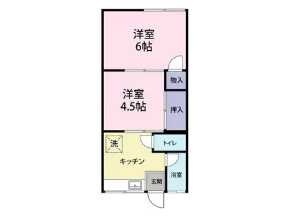 サンライズA(2K/2階)の間取り写真