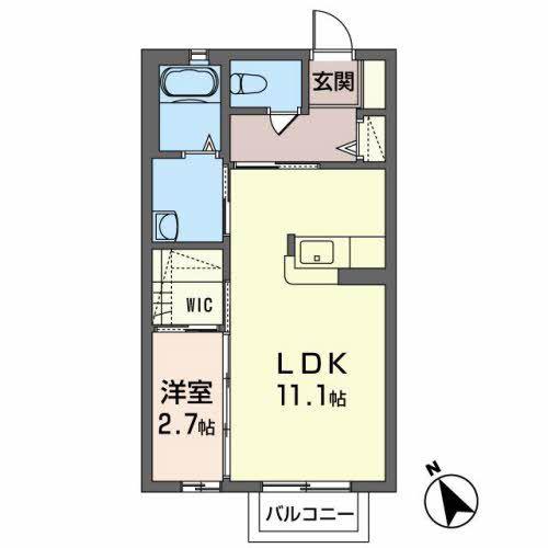セブンフォレストY.T(1LDK/2階)の間取り写真