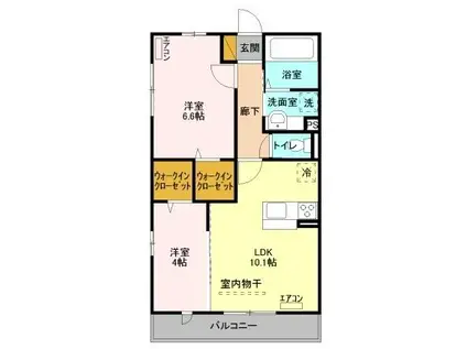 ペイ サージュ(2LDK/3階)の間取り写真