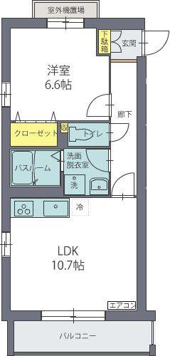 グリーンヒルズイーストI(1LDK/2階)の間取り写真