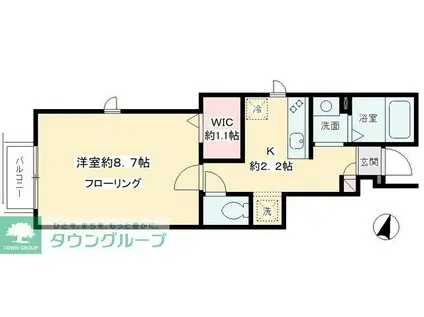 ハルフローラ(1K/1階)の間取り写真