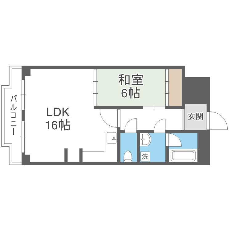ネオハイツ南公園(1LDK/1階)の間取り写真