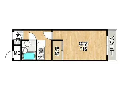 ルーブルハイツ(1K/1階)の間取り写真