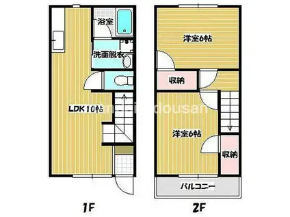フォルクスコート(2LDK/1階)の間取り写真