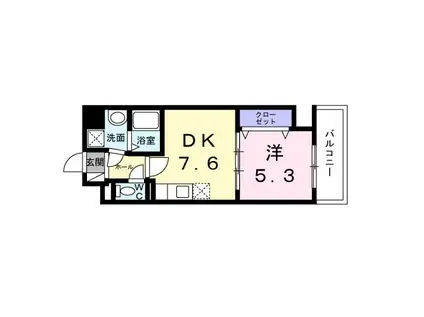 勝山4丁目マンション(1DK/4階)の間取り写真