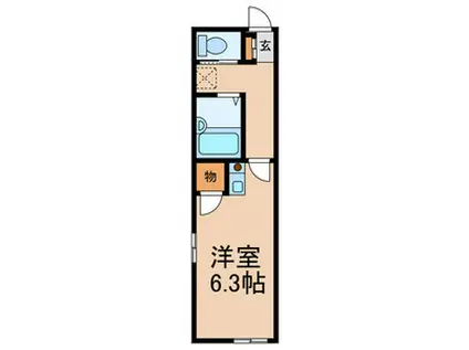 ソレイユI(ワンルーム/2階)の間取り写真