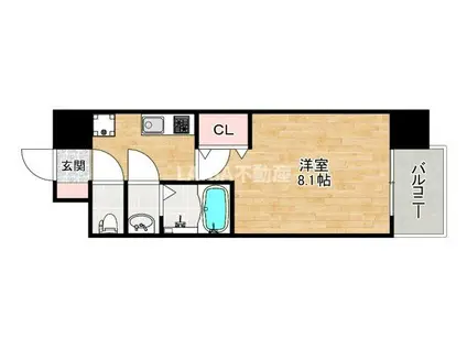 セオリー天王寺南DOOR(1K/2階)の間取り写真