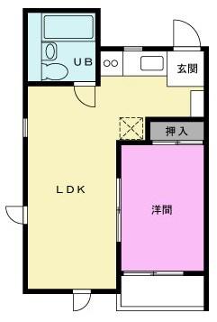 マリーエII(1LDK/2階)の間取り写真