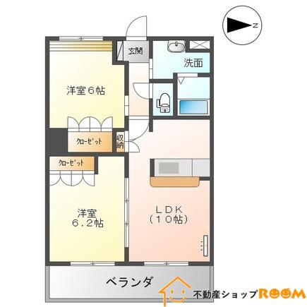 PRENDRE CHATEAU(2LDK/2階)の間取り写真