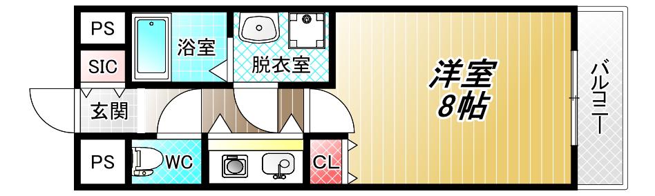 朝風マンション2番館(1K/2階)の間取り写真