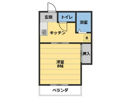 ミニュートフォート(1K/4階)の間取り写真