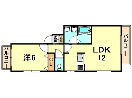 メゾン三条(1LDK/2階)の間取り写真