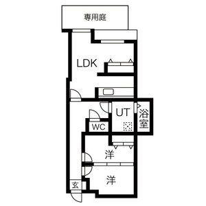 ゴールドパレス香流(2LDK/1階)の間取り写真