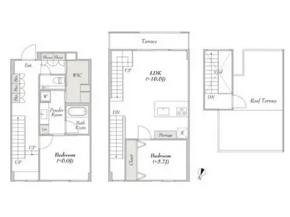 LUMIEC UN MEGURO ルミークアン目黒(2LDK/2階)の間取り写真
