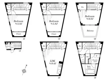 巣鴨5丁目(3LDK/1階)の間取り写真