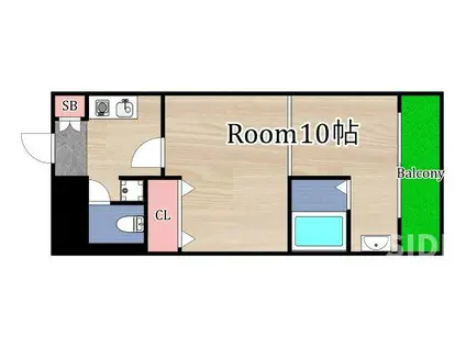 ヒルズR&A(1K/10階)の間取り写真