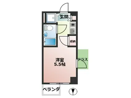 ワコーレ花小金井(ワンルーム/1階)の間取り写真