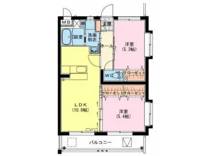 ファベル FABER(2LDK/2階)の間取り写真