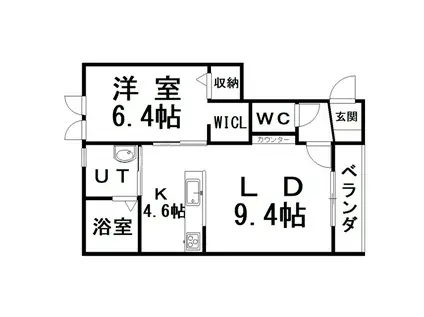 HASCORIO NOE(1LDK/1階)の間取り写真