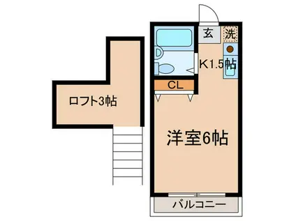イエスタディ(1K/1階)の間取り写真