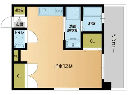 チコハウス(ワンルーム/11階)の間取り写真