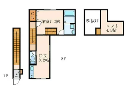 LAND HAMAMACHI(1DK/2階)の間取り写真