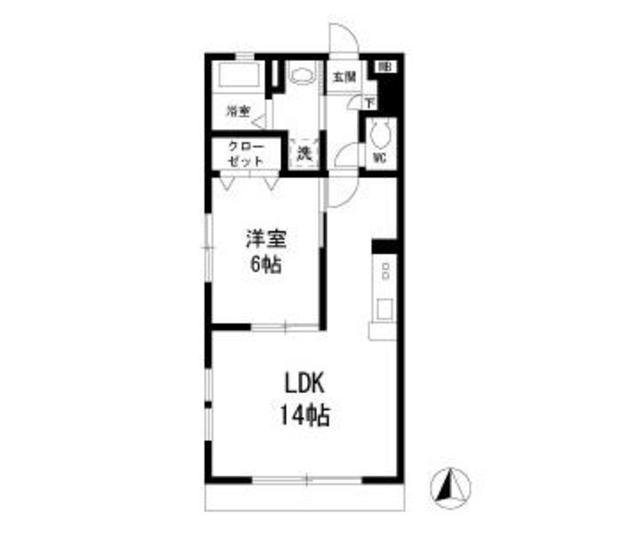 グレースコート(1LDK/1階)の間取り写真