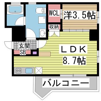 LTOAST KOBE(1LDK/9階)の間取り写真