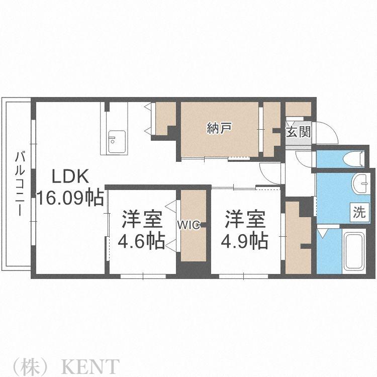 フォレスタ円山(2SLDK/3階)の間取り写真