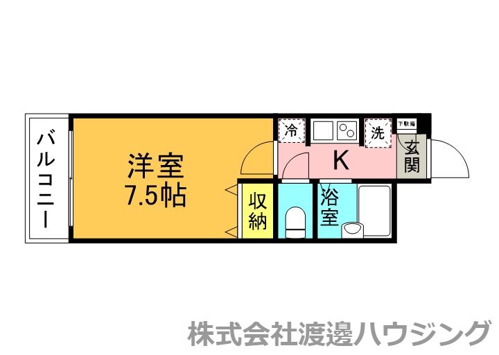 アンプルールフェールカメリア(1K/1階)の間取り写真
