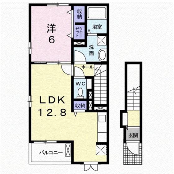 コッティ・ノイ(1LDK/2階)の間取り写真