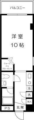 プレインハイツ(1K/1階)の間取り写真
