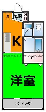 ホーメスト北原T・M(1K/3階)の間取り写真
