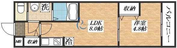 H-MAISON加美正覚寺VI(1LDK/3階)の間取り写真